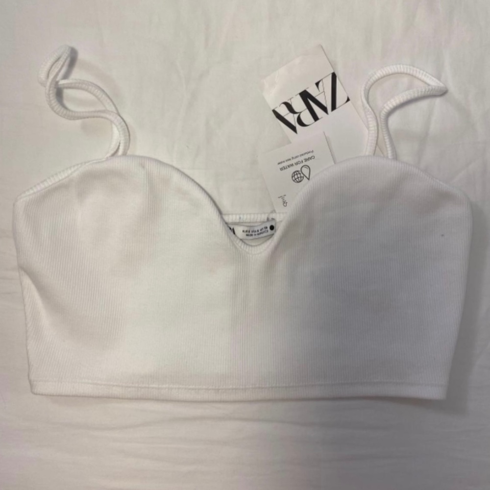 Zara Small White Crop Top Bustier